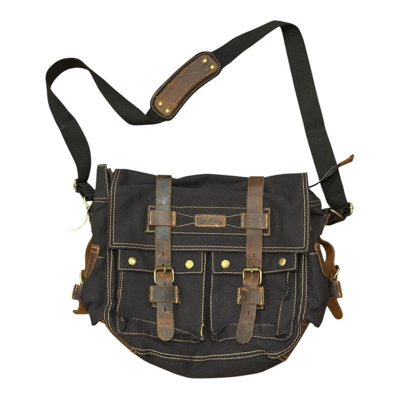 Gearonic Vintage Canvas Leather Messenger Bag - Picture 5 of 13